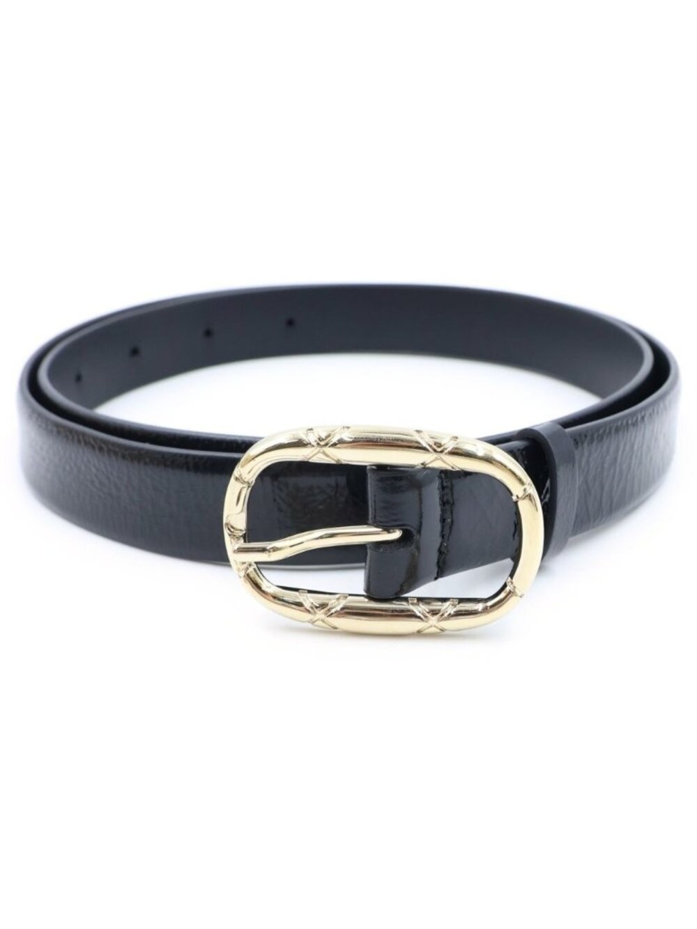 Chanel CC Logo Leather Belt Black